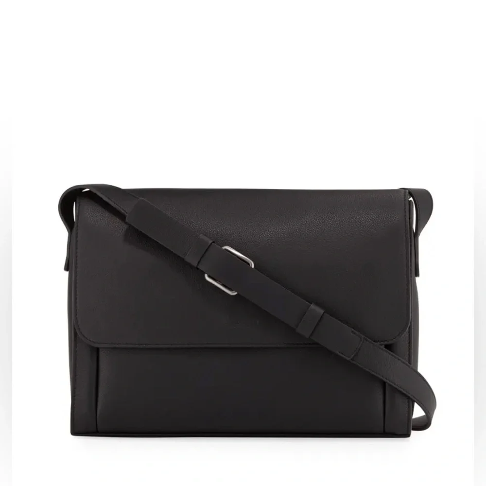 Authentic Giorgio Armani Men's Tumbled Leather Messenger Bag